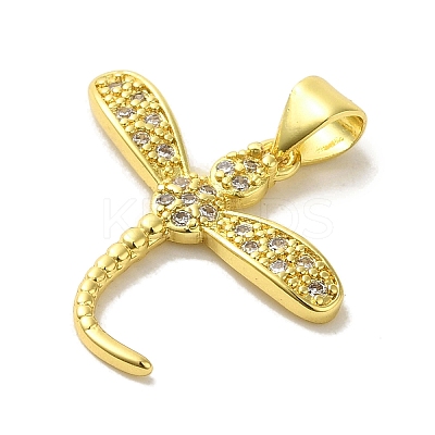 Brass Micro Pave Cubic Zirconia Pendants KK-Z042-04G-01-1