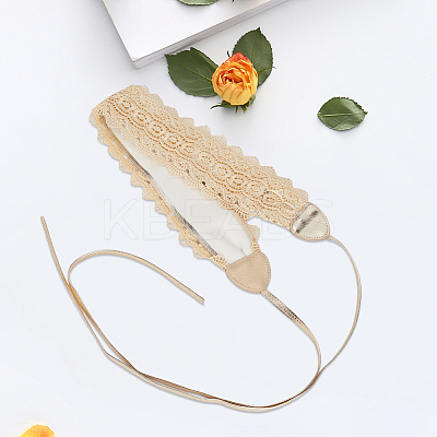 1Pc Imitation Leather Lace Flower Wrap Around Waist Belts for Women AJEW-CL0002-88A-1