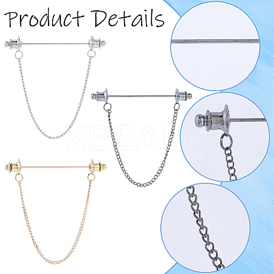 Zinc Alloy Hanging Chain Brooches FIND-GF0006-87D-1