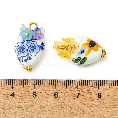 Heart Handmade Porcelain Pendants PALLOY-JF05915-1