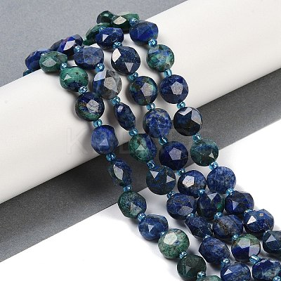 Natural Chrysocolla and Lapis Lazuli Beads Strands G-C116-A18-01-1