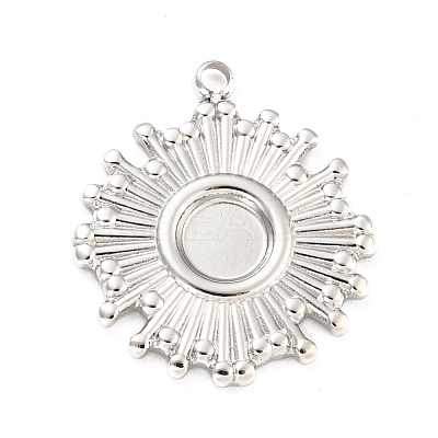 Non-Tarnish 304 Stainless Steel Pendant Cabochon Settings STAS-P333-04P-1
