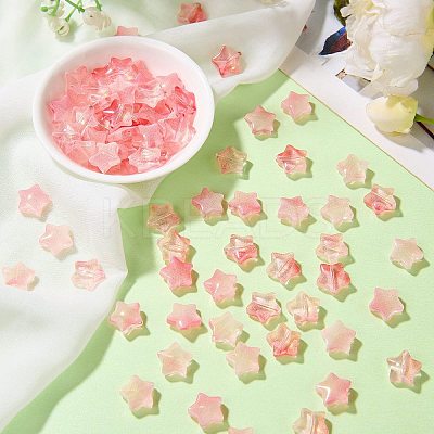 100Pcs Gradient Color Handmade Lampwork Beads DIY-SZ0010-51C-1