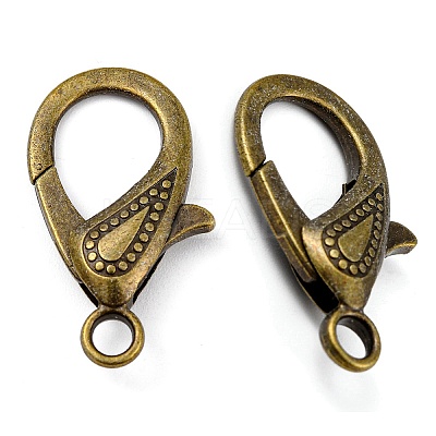 Tibetan Style Alloy Lobster Claw Clasps LS-PALLOY-O027-AB01-1