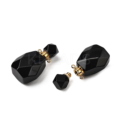 Natural Obsidian Perfume Bottle Pendants G-B149-02G-04-1
