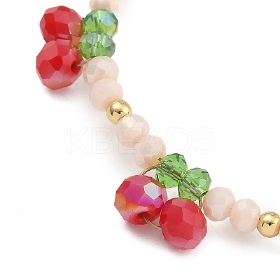 Glass & Brass Beads Bracelets for Women Girl BJEW-TA00547-1