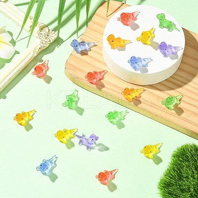 60Pcs 6 Colors Luminous Resin Lizard Figurines DJEW-CJ0001-16-1