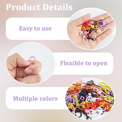 54Pcs Spray Painted Iron Swivel Clasps FIND-SC0022-76-1