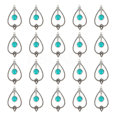 20Pcs Synthetic Turquoise Big Pendants FIND-AR0002-27-1