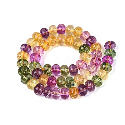 Crackle Transparent Glass Beads Strands GLAA-N074-02B-03-1