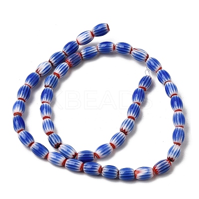 Handmade Millefiori Glass Oval Beads Strands LK-Z001-02A-06-1
