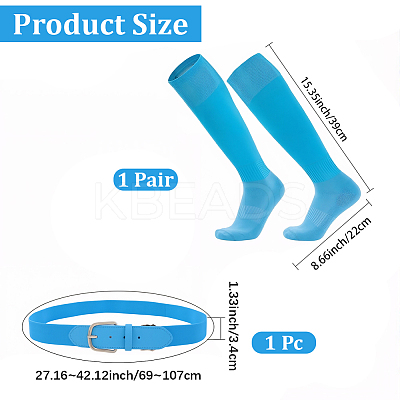 1 Pair Polycotton Solid Color Football Socks AJEW-CL0001-33E-1