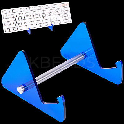 1-Tier Acrylic Keyboard Display Stands with Platinum Plated Iron Supports ODIS-WH20015-06D-03-1
