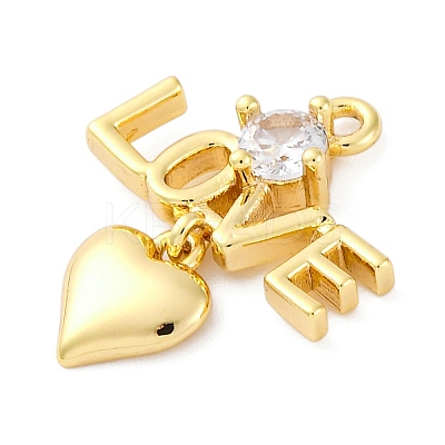 Brass Micro Pave Cubic Zirconia Pendants KK-A240-11G-1