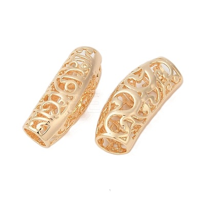 Hollow Out Brass Tube Beads KK-G532-03G-1