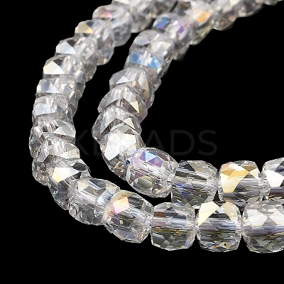 Electroplate Transparent Glass Beads Strands GLAA-C029-03A-1