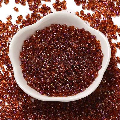 Spray Painted Glass Seed Beads SEED-F005-05A-05-1