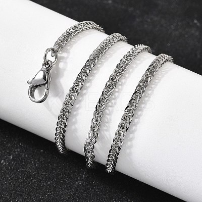 3MM 304 Stainless Steel Wheat Chain Necklaces for Men STAS-V011-03D-P-1