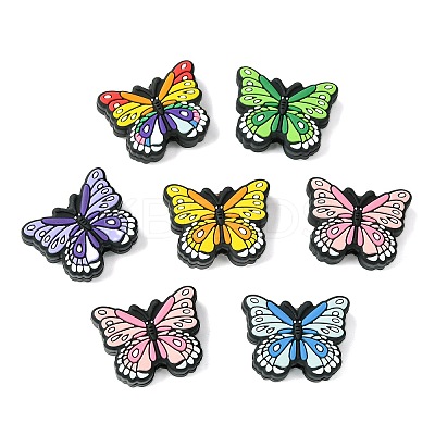 12Pcs 6 Styles Butterfly Food Grade Eco-Friendly Silicone Beads SIL-CJ0001-89-1
