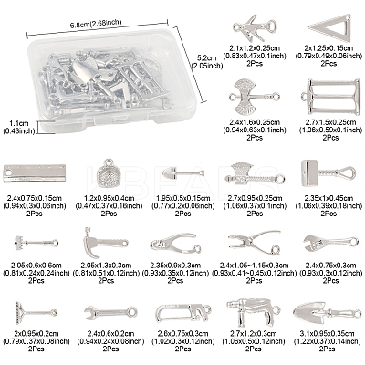 38Pcs 19 Styles Alloy Pendants FIND-FS0003-89-1