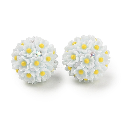 Handmade Luminous Polymer Clay Rhinestone Fancy Beads CLAY-H003-04D-1