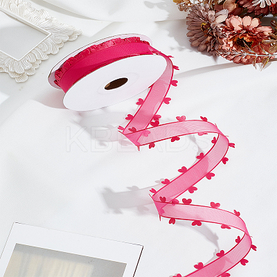 1 Roll Heart Valentine's Day Polyester Lace Trim OCOR-LP0003-63B-1