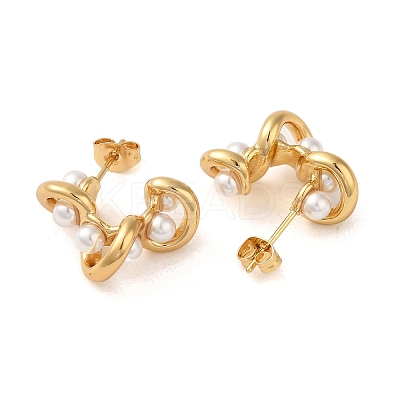 Twist 304 Stainless Steel Stud Earrings EJEW-U003-31G-1