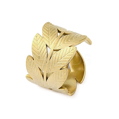 304 Stainless Steel Open Cuff Ring for Women LS-RJEW-Z083-02G-02-1