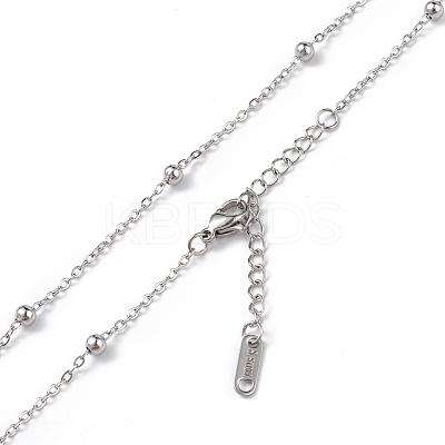 Non-Tarnish 304 Stainless Steel Satellite Chain Necklace for Men Women LS-NJEW-K245-011C-1