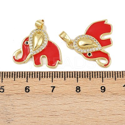 Brass Micro Pave Cubic Zirconia Pendants KK-F908-08G-02-1