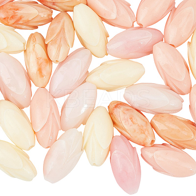 40Pcs 4 Colors Dyed Synthetic Coral & Resin Beads SHEL-SP0001-07B-1