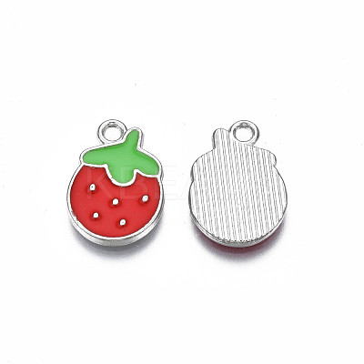 Rack Plating Alloy Enamel Pendants PALLOY-S139-016-1