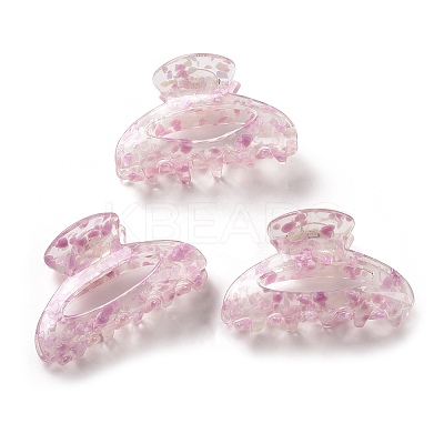 Transparent Floral Pattern Acrylic Claw Hair Clips PW23031332736-1