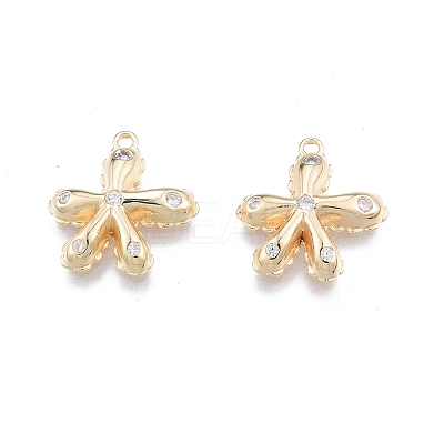 Brass Micro Pave Cubic Zirconia Pendants KK-G432-17G-1