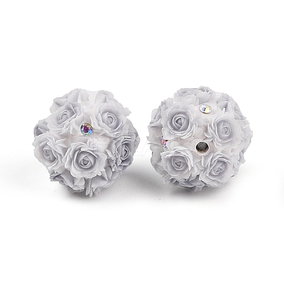 Acrylic Handmade Luminous Polymer Clay Rhinestone Beads CLAY-H003-07E-1