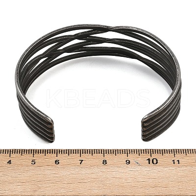 316 Surgical Stainless Steel Hollow Cuff Bangles BJEW-C125-04AS-1