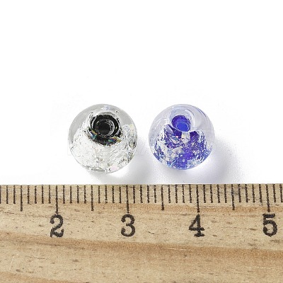 Handmade Foil Glass Beads LAMP-P068-02-1