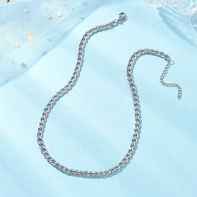 5MM 304 Stainless Steel Cuban Link Chain Necklaces NJEW-JN05849-1