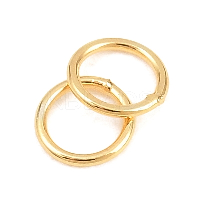 Brass Closed Jump Rings KK-D257-01G-08-1