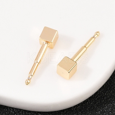 Brass Stud Earrings for Women EJEW-G441-05B-G-1