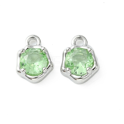 Brass Micro Pave Cubic Zirconia Charms KK-L208-10P-05-1