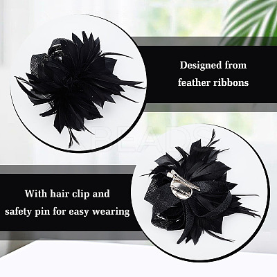 Women's Feather Aligator Hair Clips OHAR-WH0034-13A-1