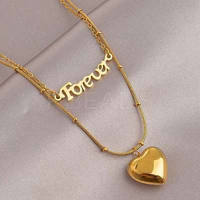 316 Surgical Stainless Steel Double Layer Necklaces LS-NJEW-P324-03B-G-1