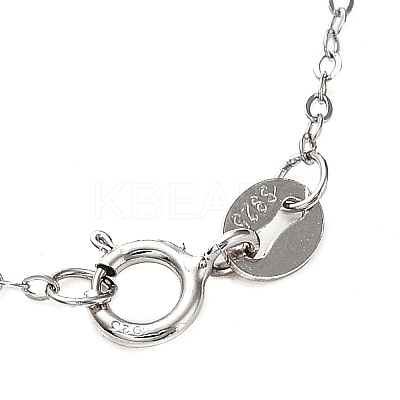 Rhodium Plated 925 Sterling Silver Cable Chains Necklace Makings STER-B001-03P-B-1