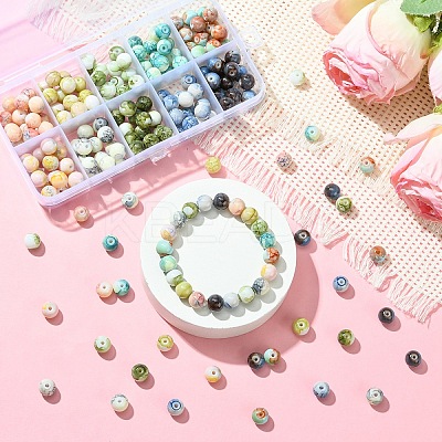 200Pcs 10 Colors Baking Paint Glass Beads GLAA-YW0004-36-1