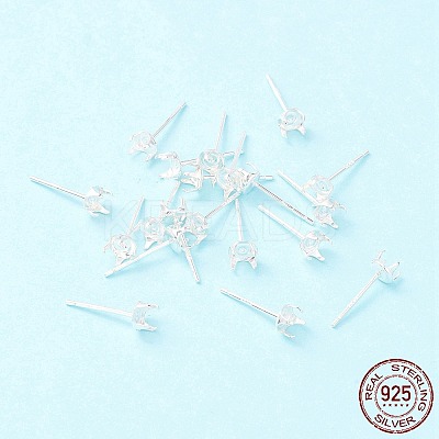 925 Sterling Silver Post Stud Earring Settings STER-P047-06B-S-1