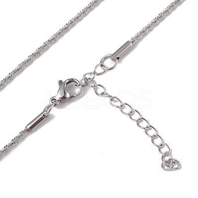 Non-Tarnish 304 Stainless Steel Bone Rope Chain Necklace for Women NJEW-I121-01A-P-1