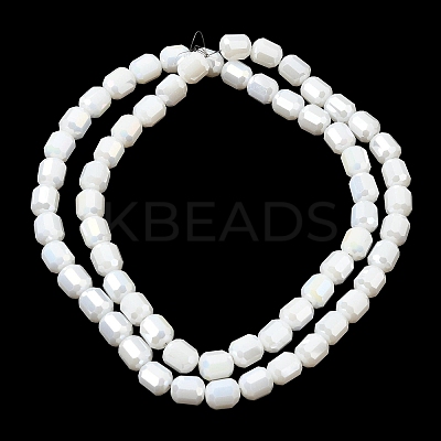 Electroplate Opaque Column Glass Beads Strands EGLA-A043-02-AB03-1