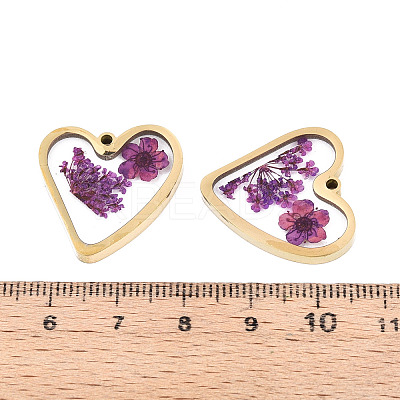 304 Stainless Steel Epoxy Resin Pendants STAS-T072-24-1