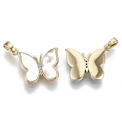 Natural Freshwater Shell Pendants X-KK-R112-015-NF-1